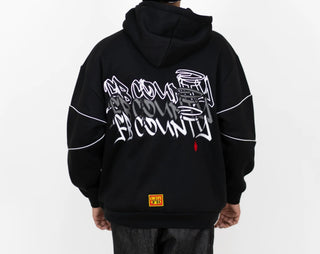 FB County Men's 'Graffiti' Heavyweight Fleece Full Zipper Hoodie Oversized Fit Jacket