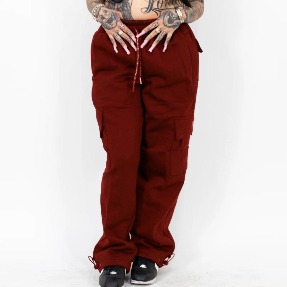 FB COUNTY Men's Heavyweight Fleece Cargo Sweatpants, Casual Cargo Pants, XS-3XL