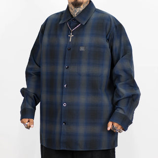 FB COUNTY Men's Checker Long Sleeve Flannel Shirt