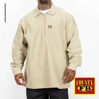 FB County Men's 1/2 Zip 2 Pockets  Long Sleeve Work Shirts