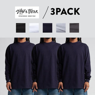 ShakaWear 7.5 Oz Max Heavyweight Long Sleeve Shirt (3 Pack)
