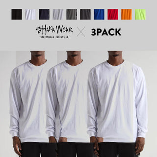 ShakaWear 6.0 Oz Active Long Sleeve Shirt (3 Pack)