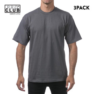 PRO CLUB Men's Heavyweight Short Sleeve T Shirts (3 Pack)