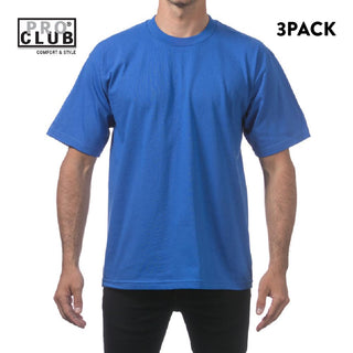PRO CLUB Men's Heavyweight Short Sleeve T Shirts (3 Pack)