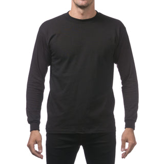 PROCLUB Men's Heavyweight Long Sleeve T Shirts (Basic Colors)