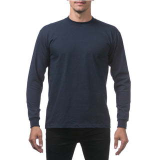 PROCLUB Men's Heavyweight Long Sleeve T Shirts (Basic Colors)