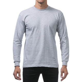 PROCLUB Men's Heavyweight Long Sleeve T Shirts (Basic Colors)