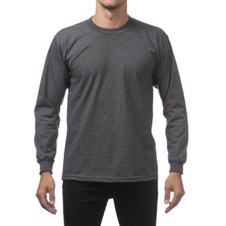 PROCLUB Men's Heavyweight Long Sleeve T Shirts (Basic Colors)