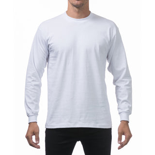 PROCLUB Men's Heavyweight Long Sleeve T Shirts (Basic Colors)