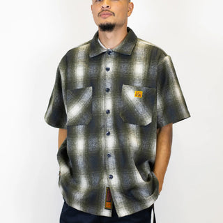 FB COUNTY Wool Checker Short Sleeve Flannel Shirt