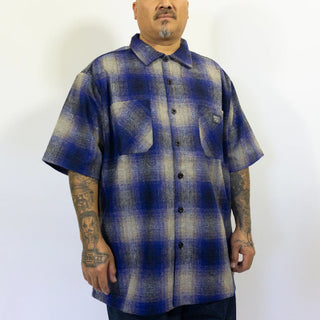 FB COUNTY Wool Checker Short Sleeve Flannel Shirt