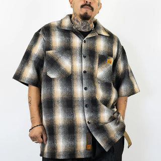 FB COUNTY Wool Checker Short Sleeve Flannel Shirt