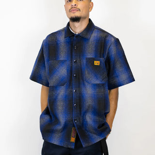 FB COUNTY Wool Checker Short Sleeve Flannel Shirt