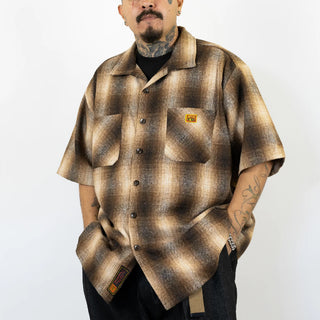 FB COUNTY Wool Checker Short Sleeve Flannel Shirt