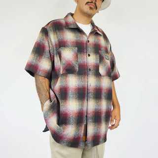 FB County Men's Wool Checker Short Sleeve Flannel Shirts