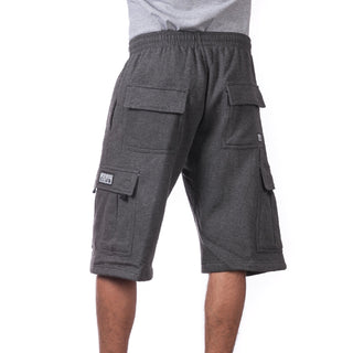 PROCLUB Men's Fleece 6 Pocket Fleece Cargo Sweat Shorts