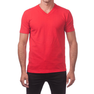 PROCLUB Men's Comfort Short Sleeve V Neck T Shirts