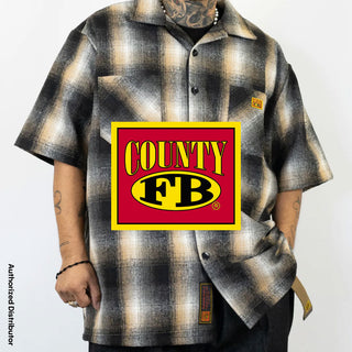 FB County Men's Wool Checker Short Sleeve Flannel Shirts